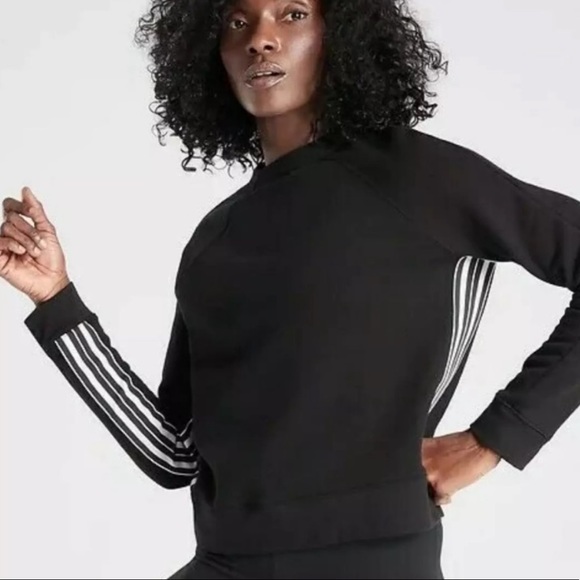 Athleta Tops - Athleta 24/7 Striped Sweatshirt Black